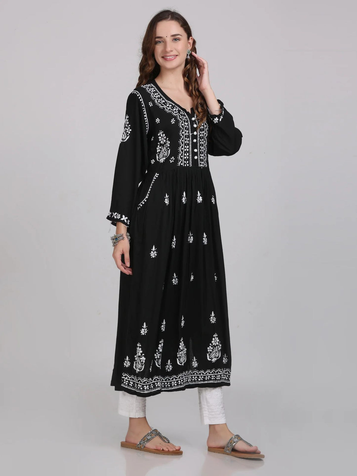 Chikankari Kurta/Shirt/Top with Pockets